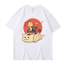 Load image into Gallery viewer, JPN Style Cat Warrior Riding Cloud T-Shirt