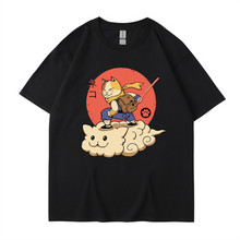 Load image into Gallery viewer, JPN Style Cat Warrior Riding Cloud T-Shirt