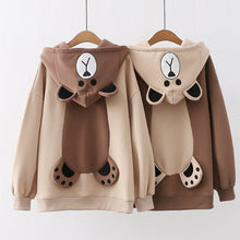 Load image into Gallery viewer, Cosy Cute Back Bear Hoodie