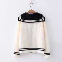 Load image into Gallery viewer, White Sailor's Collar Cardigan