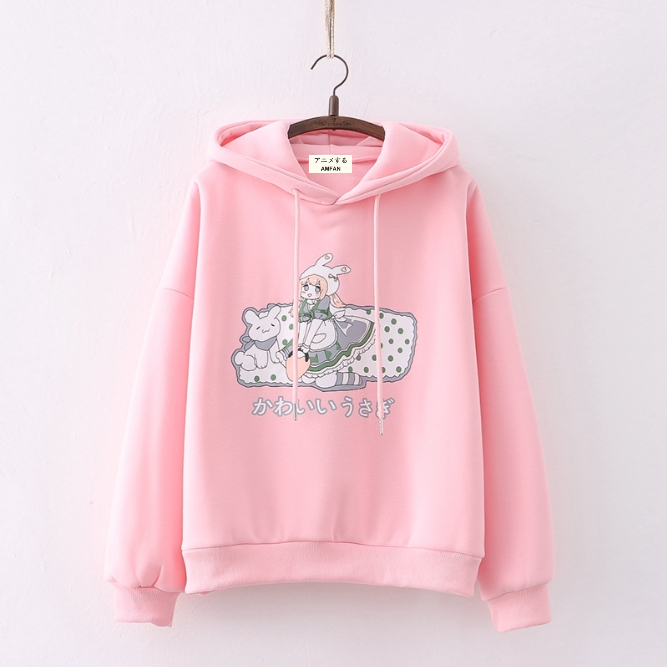Pink bunny hoodie shop