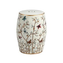 Load image into Gallery viewer, Ceramic Stool - White Butterfly