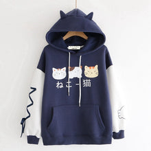 Load image into Gallery viewer, Cartoon Kawayi Cats Print Hoodie