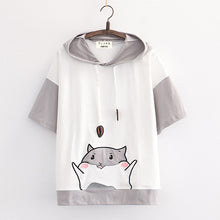 Load image into Gallery viewer, Cute Cat & Seed Drawstring T-Shirt