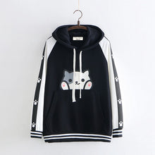 Load image into Gallery viewer, Cartoon Cute Cat Face Print Hoodie