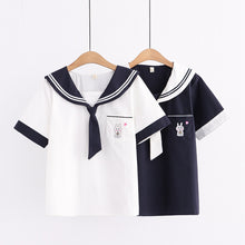 Load image into Gallery viewer, Cute Rabbit Sailor Collar T-Shirt