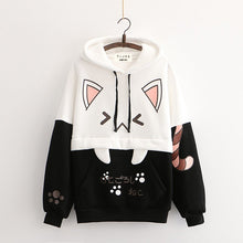 Load image into Gallery viewer, Cartoon Cute Pink Cat Print Hoodie