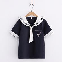 Load image into Gallery viewer, Cute Rabbit Sailor Collar T-Shirt