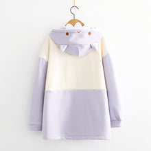 Load image into Gallery viewer, Embroidered Cute Cat with Pouch Pocket Hoodie