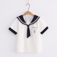 Load image into Gallery viewer, Cute Rabbit Sailor Collar T-Shirt