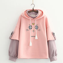 Load image into Gallery viewer, Embroidered Cartoon Cute Cat Hoodie