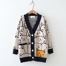 Load image into Gallery viewer, Cute Cat Cardigan