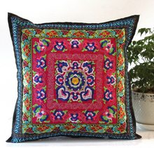 Load image into Gallery viewer, Embroidered Oriental Ethic Cushion Red