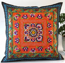 Load image into Gallery viewer, Embroidered Oriental Ethic Cushion Orange