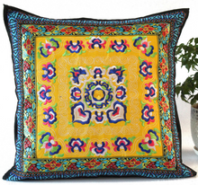 Load image into Gallery viewer, Embroidered Oriental Ethic Cushion Yellow