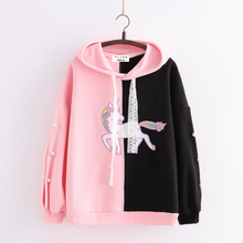 Load image into Gallery viewer, Embroidered Lovely Unicorn Hoodie
