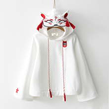 Load image into Gallery viewer, Embroidered JPN Style Fox Mask Hoodie