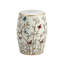 Load image into Gallery viewer, Ceramic Stool - White Butterfly
