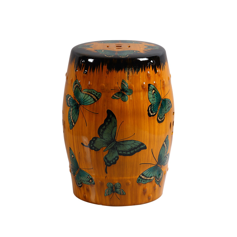 Ceramic Stool - Yellow (Butterfly)