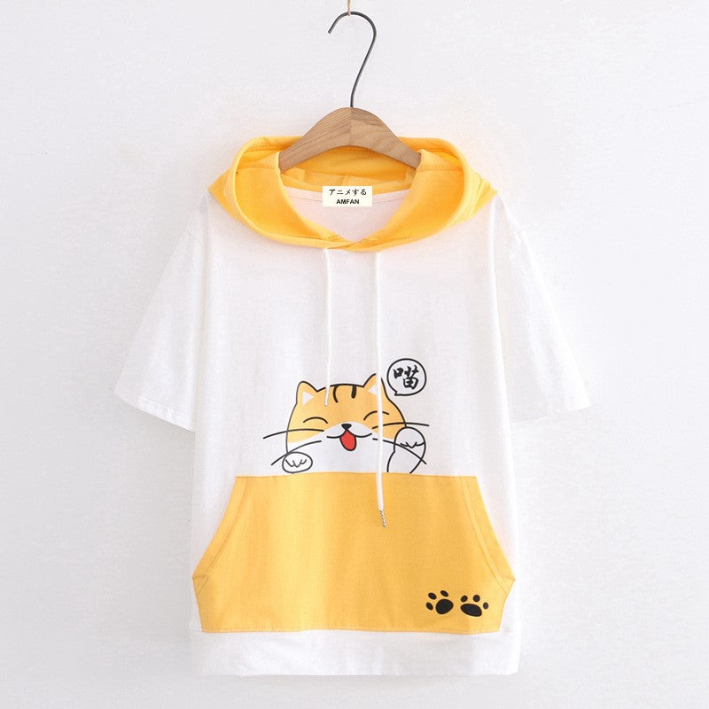 Cute Pocket Cat T-Shirt