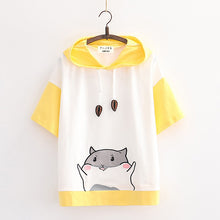 Load image into Gallery viewer, Cute Cat &amp; Seed Drawstring T-Shirt
