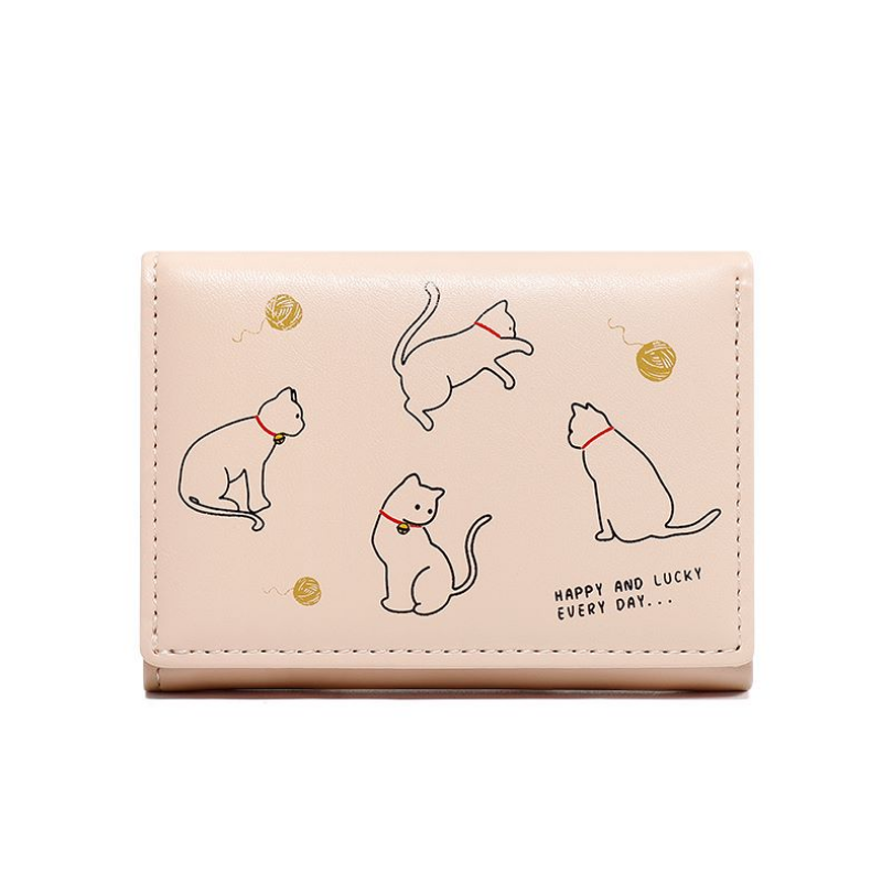 Happy & Lucky Cat Print Wallet