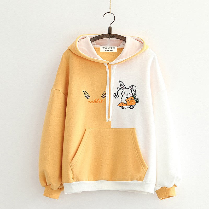 Embroidered Rabbit & Carrot Hoodie