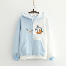 Load image into Gallery viewer, Embroidered Rabbit &amp; Carrot Hoodie
