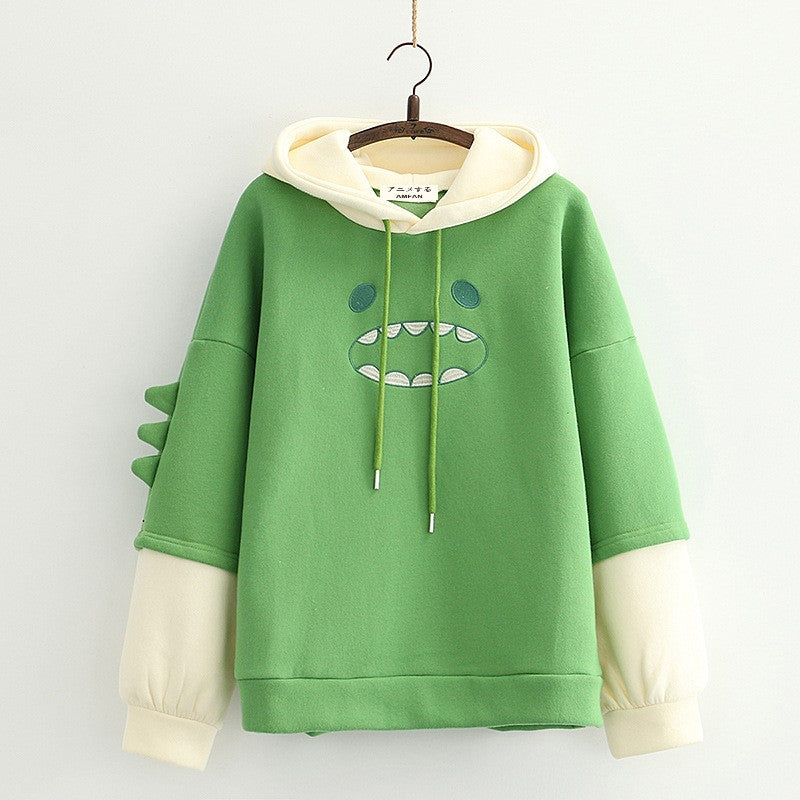 Embroidered Cute Monster Hoodie