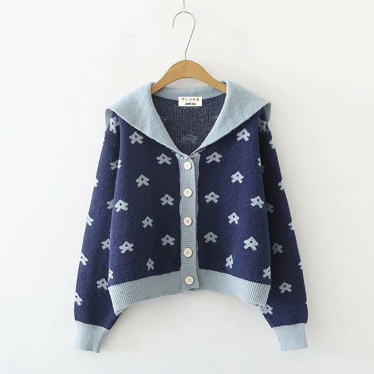 Lovely Sailor's Collar Cardigan