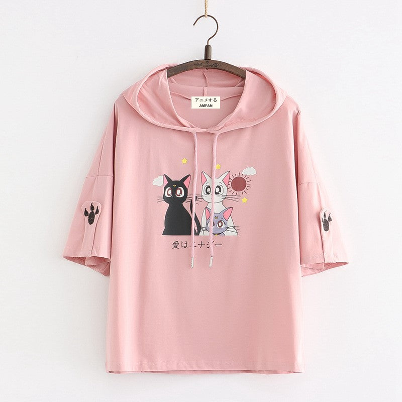 Cute Cartoon Luna Cat T-Shirt