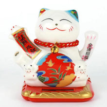 Load image into Gallery viewer, Ceramic Hand Painted Waving Lucky Cat
