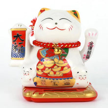 Load image into Gallery viewer, Ceramic Hand Painted Waving Lucky Cat
