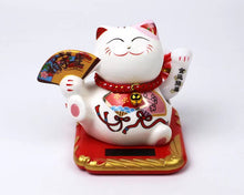 Load image into Gallery viewer, Ceramic Hand Painted Waving Lucky Cat
