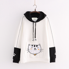 Load image into Gallery viewer, Cute Pocket Cat &amp; Paw Print Hoodie
